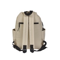 Lorenz Zip Round Backpack with Front Zip Pocket, 2 Side Pockets & Back Security Zip In Soft Crinkled Nylon